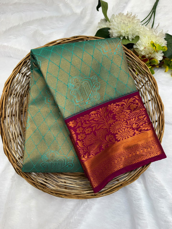 Premium semi silk saree with elegant Zari work