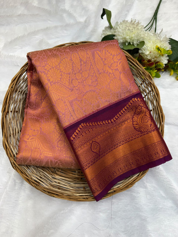 Premium semi silk saree with elegant Zari work