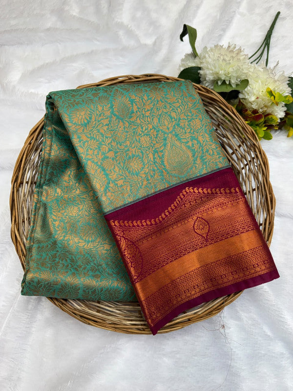Premium semi silk saree with elegant Zari work