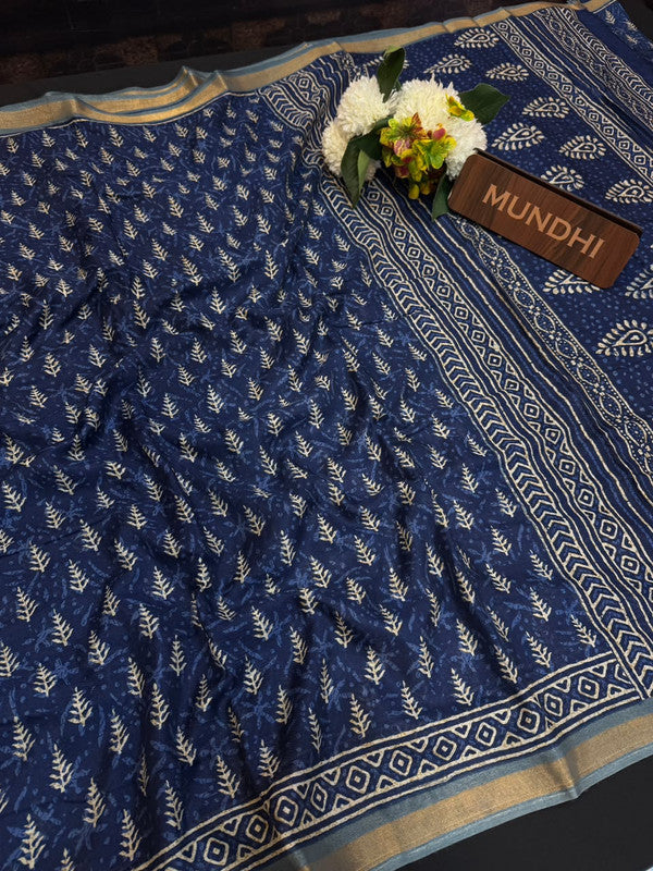 Siddhanth Blue Libas Fancy Sarees in fancy fabric for party wear