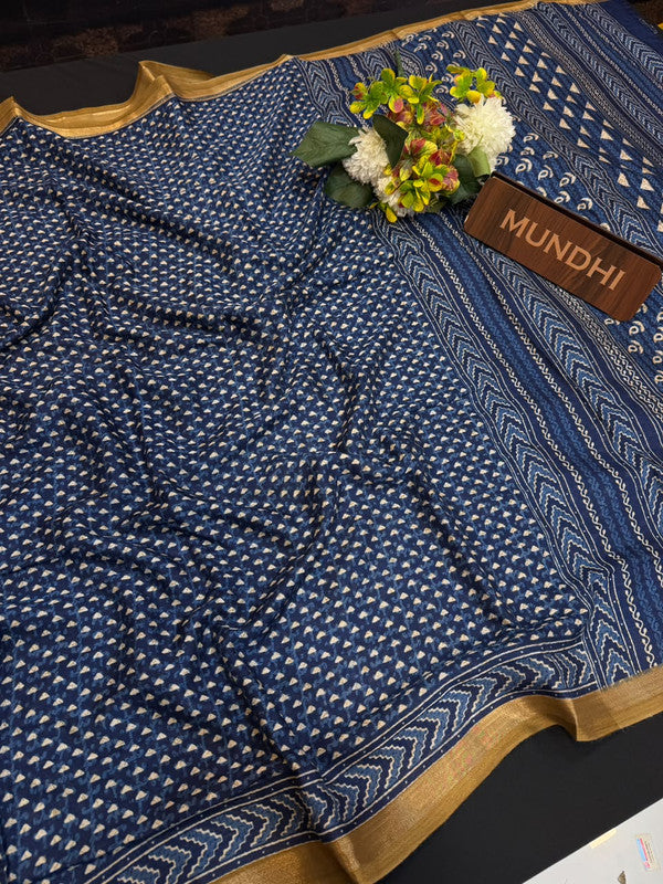 Siddhanth Blue Libas Fancy Sarees in fancy fabric for party wear