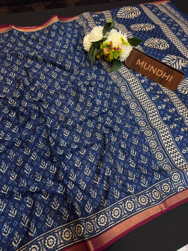 Siddhanth Blue Libas Fancy Sarees in fancy fabric for party wear