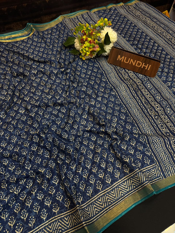 Siddhanth Blue Libas Fancy Sarees in fancy fabric for party wear