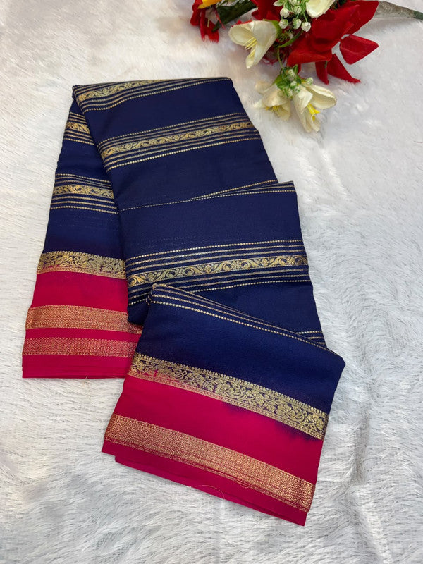 Mysore Crepe Silk Saree | Zari Work | MCS23