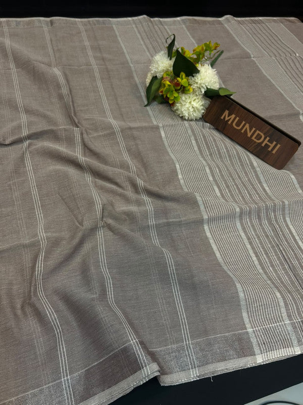 Dorothy cotton saree with zari and plain design