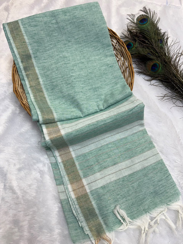 Dorothy cotton saree with zari and plain design