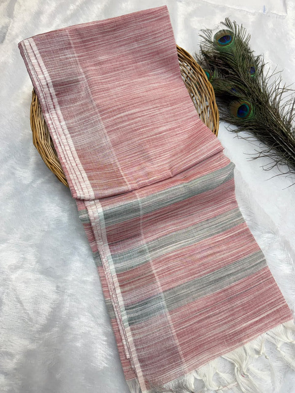Dorothy cotton saree with zari and plain design