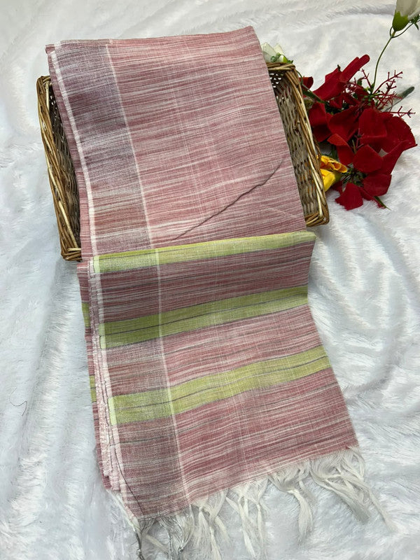 Dorothy cotton saree with zari and plain design