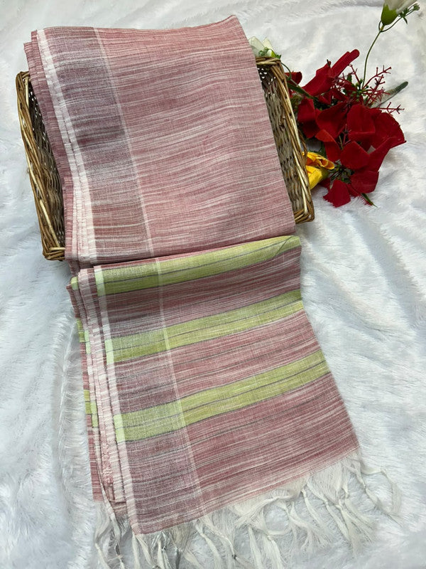 Dorothy cotton saree with zari and plain design