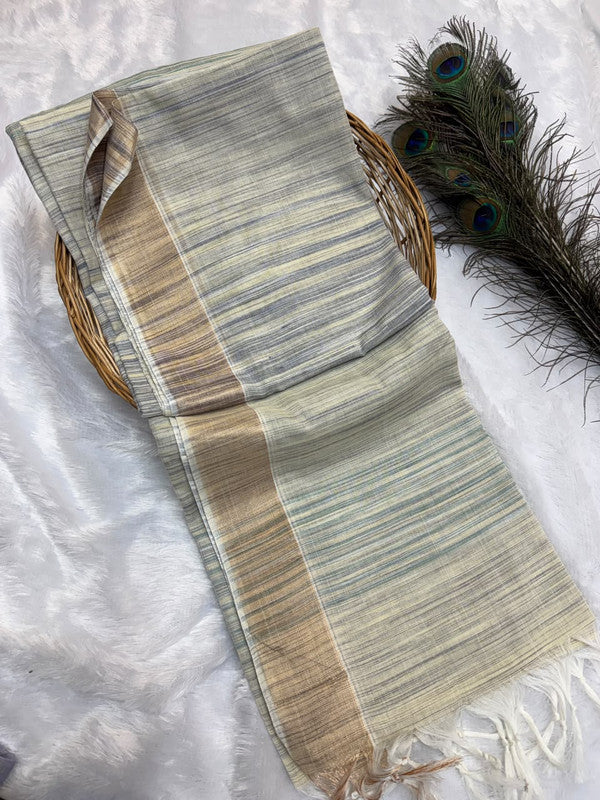 Dorothy cotton saree with zari and plain design