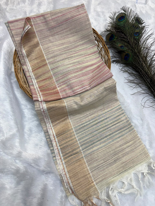 Dorothy cotton saree with zari and plain design