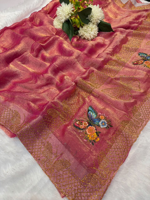 Jalpari Box Space Silk Saree with stone work