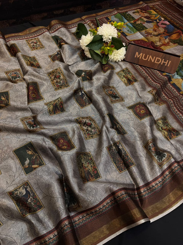 Indian Canvas Saree in Fancy Type fabric for wedding wear