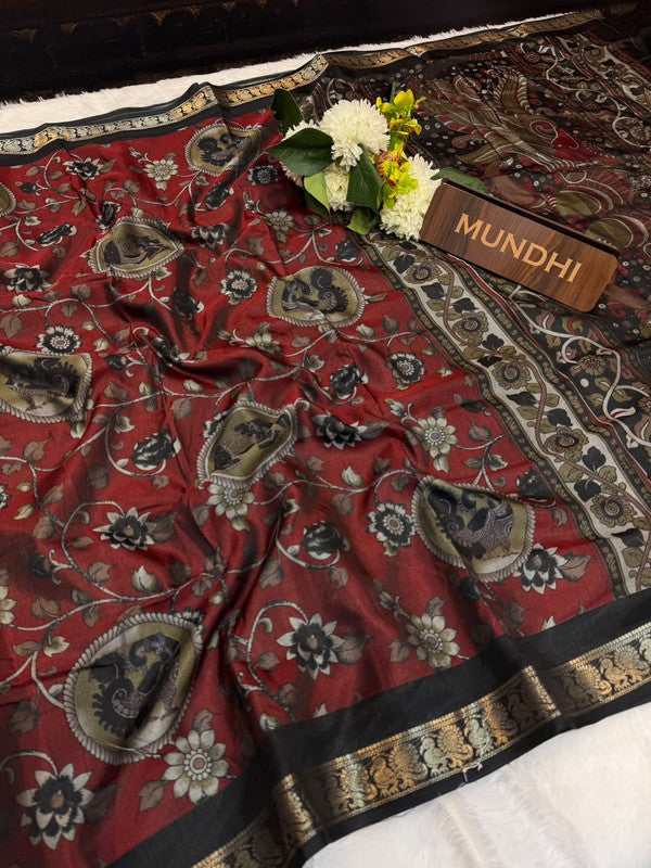 Narayani Pattu Fancy Saree with traditional zari work and contrast blouse