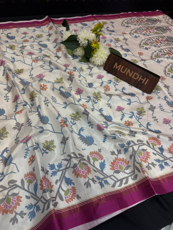 Madhubani Fancy Silk Saree with Elegant Zari Work| MDB15