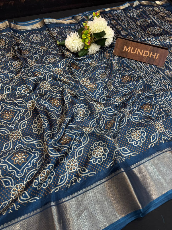 Kesar Fancy Silk Saree with elegant zari work and contrast blouse