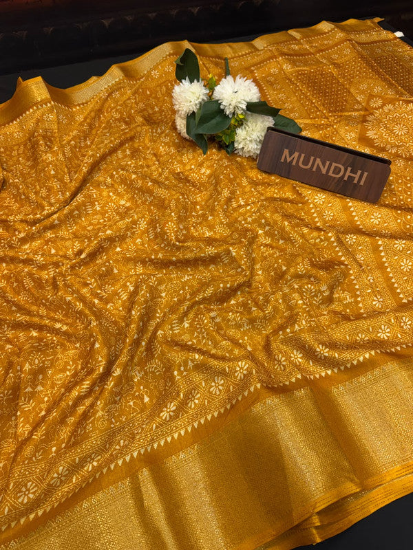 Kesar Fancy Silk Saree with elegant zari work and contrast blouse