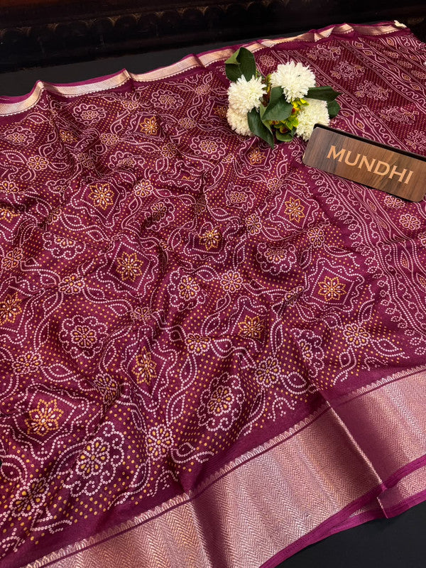 Kesar Fancy Silk Saree with elegant zari work and contrast blouse