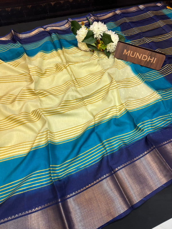 Kesar Fancy Silk Saree with elegant zari work and contrast blouse