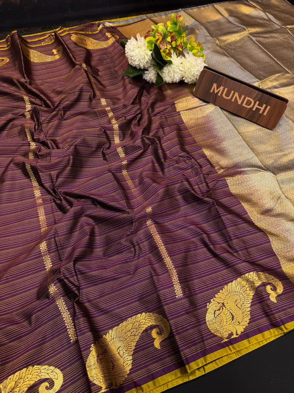 Vegan Silk Saree with |Zari Work for Women| VG25