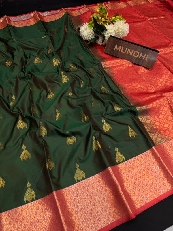 Vegan Silk Saree with |Zari Work for Women| VG31