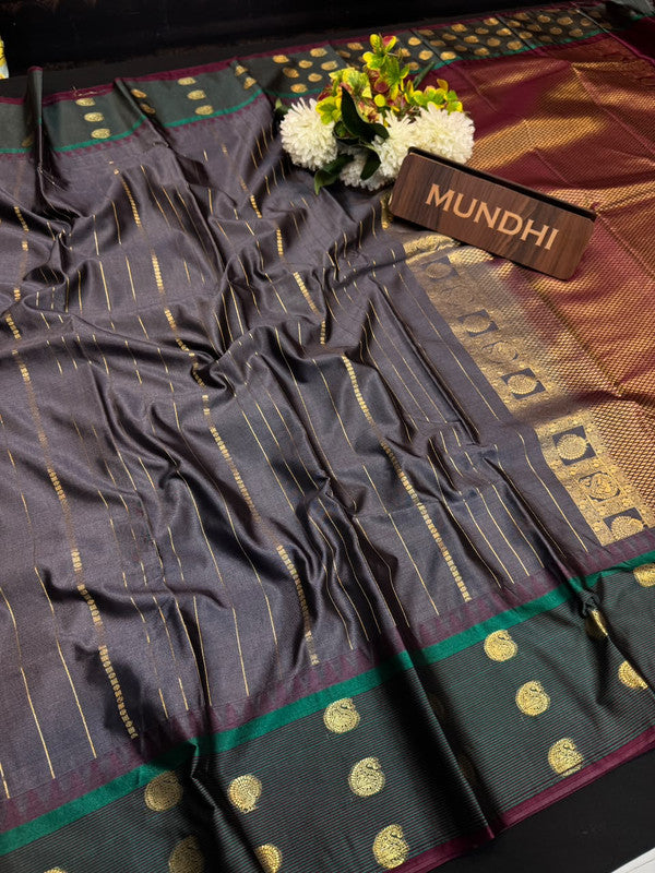 Vegan Silk Saree with |Zari Work for Women| VG41