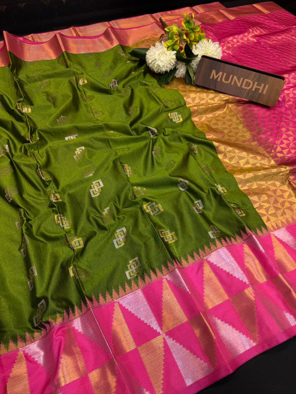 Vegan Silk Saree with |Zari Work for Women| VG55