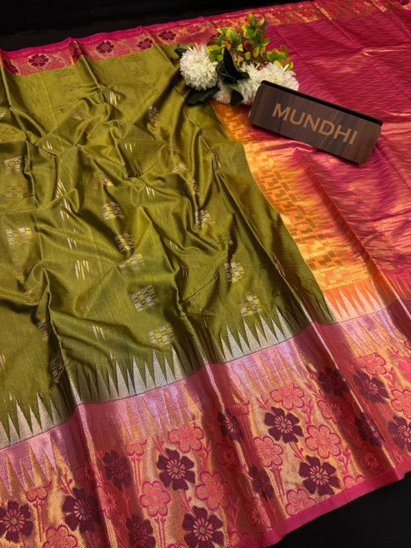 Vegan Silk Saree with |Zari Work for Women| VG56