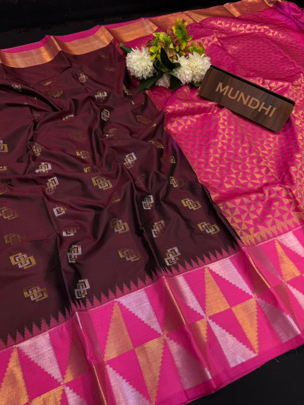 Vegan Silk Saree with |Zari Work for Women| VG78