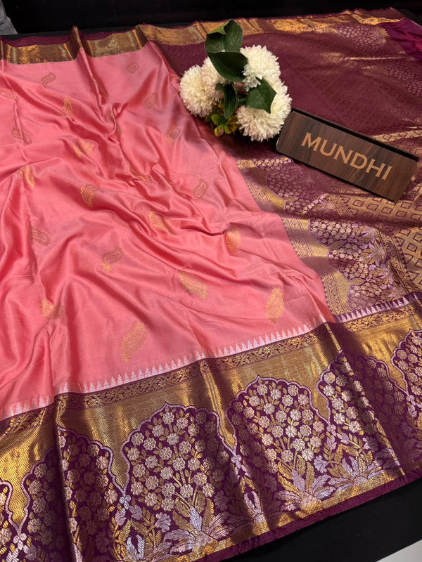 Vegan Silk Saree with |Zari Work for Women| VG142