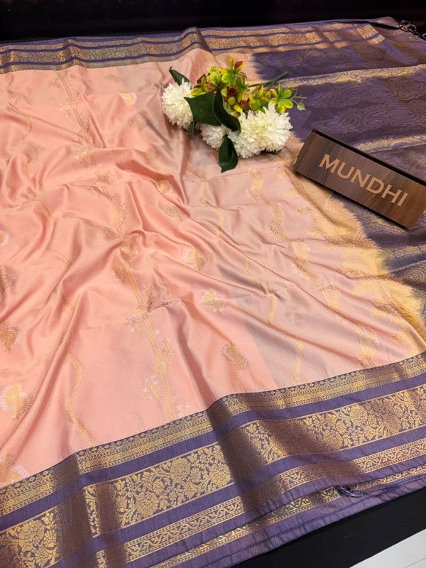 Vegan Silk Saree with |Zari Work for Women| VG163