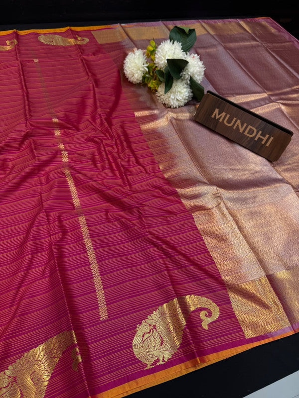 Vegan Silk Saree with |Zari Work for Women| VG173