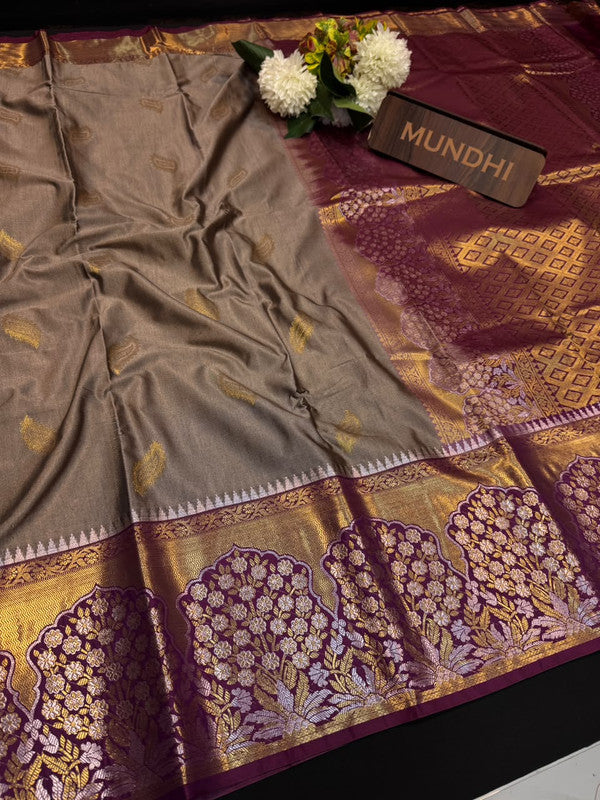 Vegan Silk Saree with |Zari Work for Women| VG207