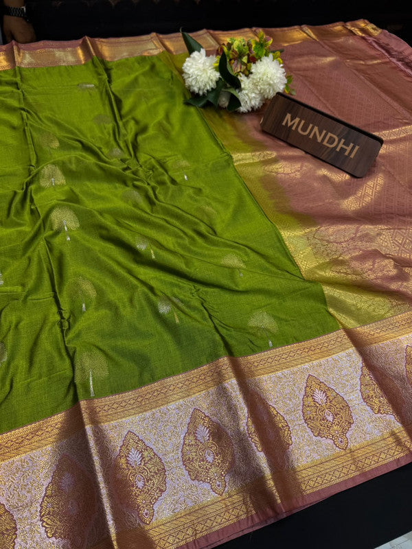 Vegan Silk Saree with |Zari Work for Women| VG222