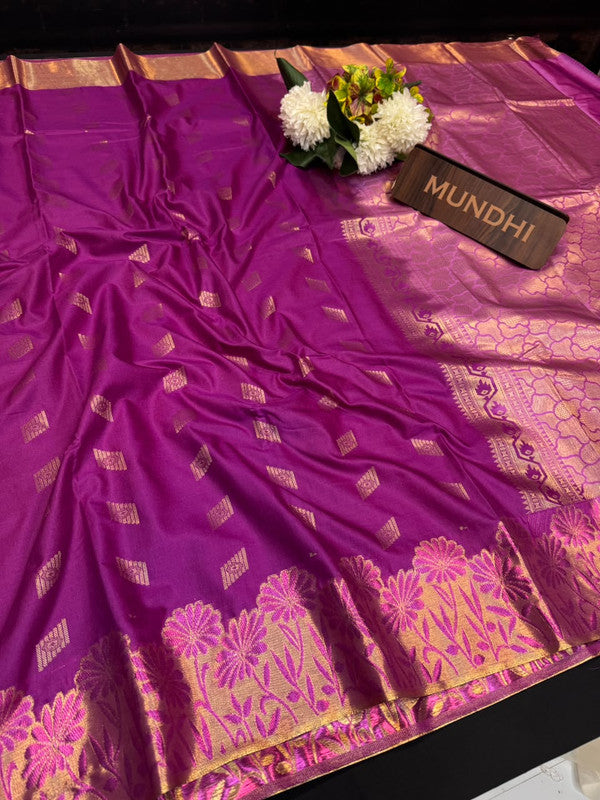 Vegan Silk Saree with |Zari Work for Women| VG226