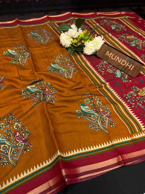 Maheshwari Silk Fancy Saree | Zari Work Design | ME07