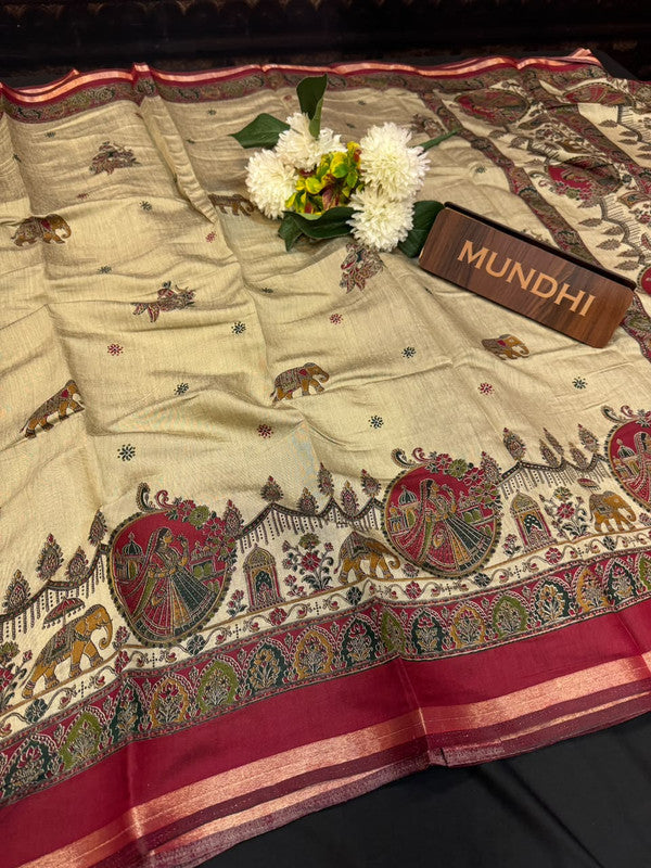 Maheshwari Silk Fancy Saree | Zari Work Design | ME08
