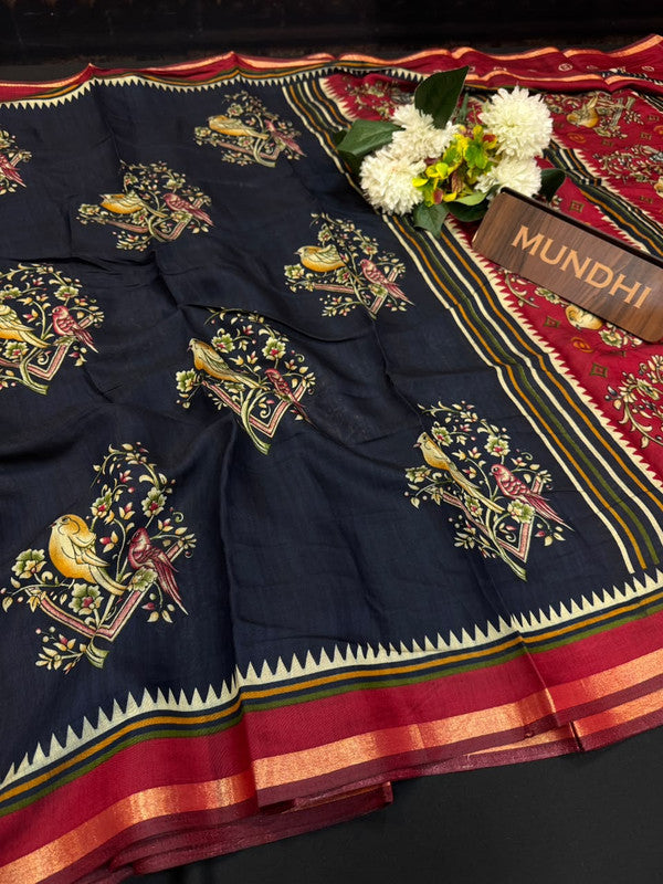Maheshwari Silk Fancy Saree | Zari Work Design | ME10