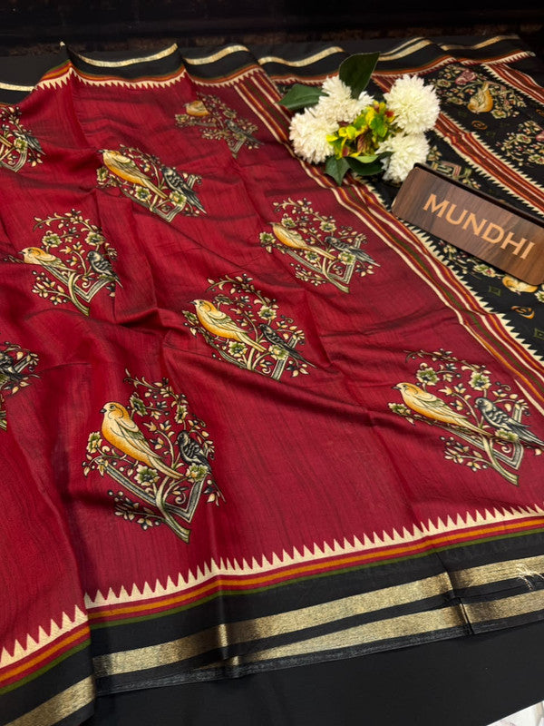 Maheshwari Silk Fancy Saree | Zari Work Design | ME11