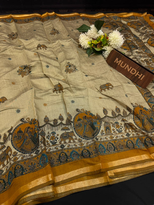 Maheshwari Silk Fancy Saree | Zari Work Design | ME09