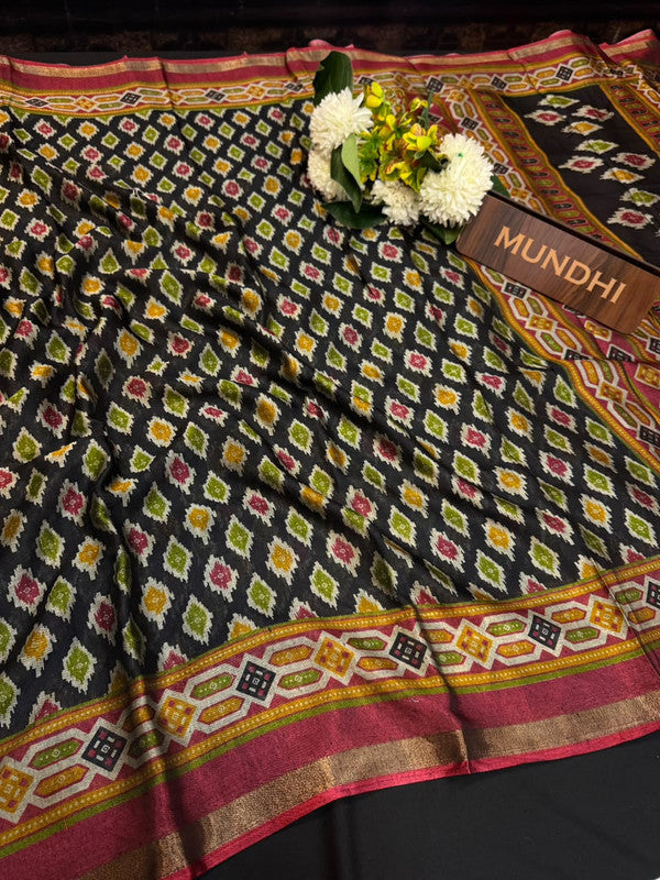 Black Cotton Sarees | Elegant Zari Border Collection| BK43