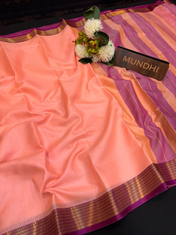 Plain Soft Silk Saree with Zari Work| PNS02