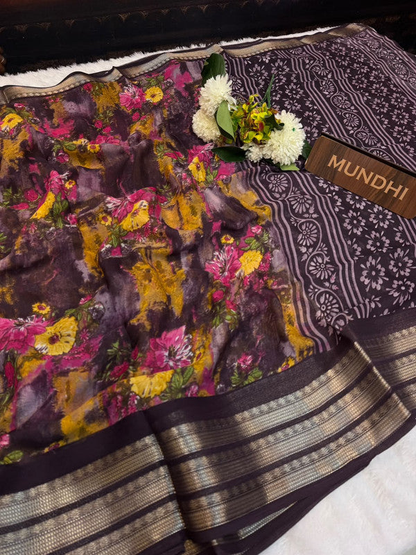 Dubai Style Fancy Silk Saree with Elegant Zari Work
