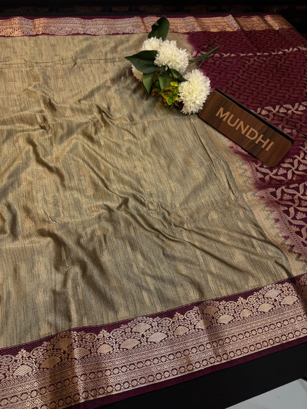 Slub Silk Saree with Zari Work for Weddings