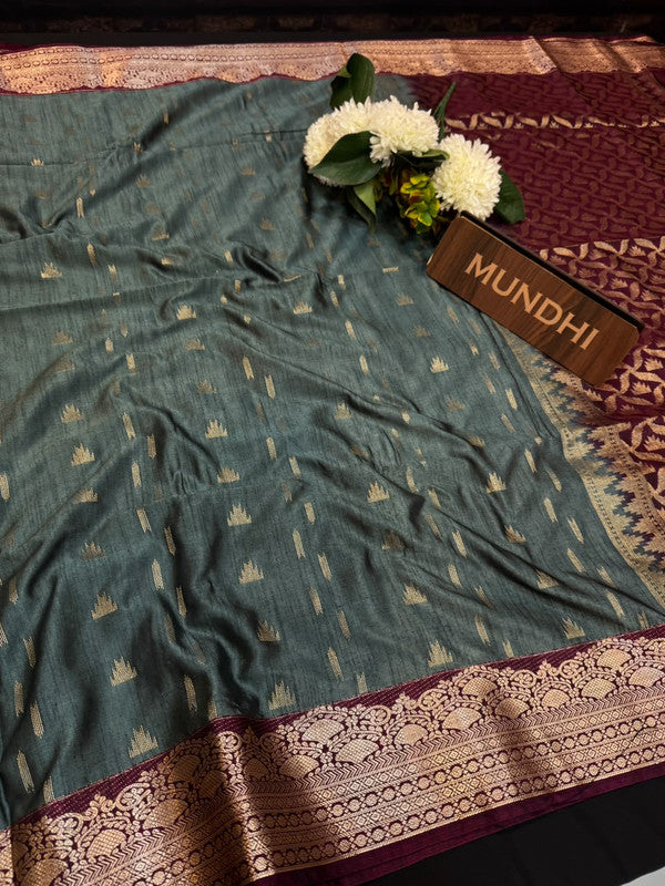 Slub Silk Saree with Zari Work for Weddings