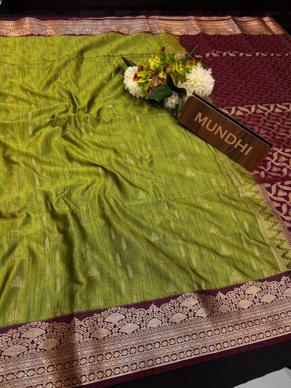 Slub Silk Saree with Zari Work for Weddings