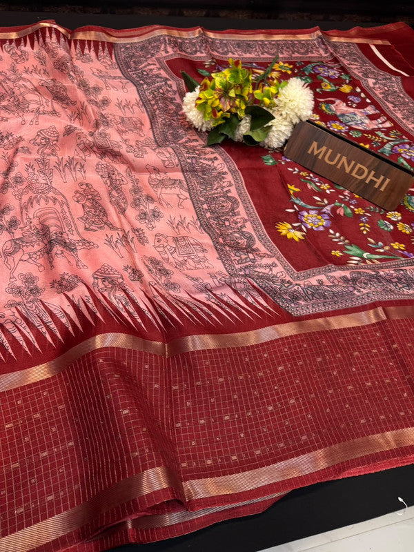 Lilly Silk Fancy Saree with fancy zari work for women