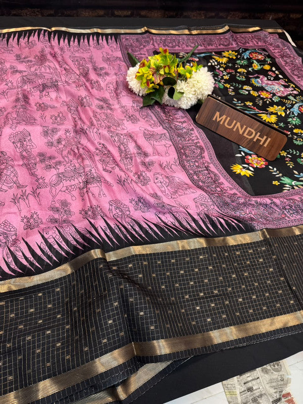 Lilly Silk Fancy Saree with fancy zari work for women