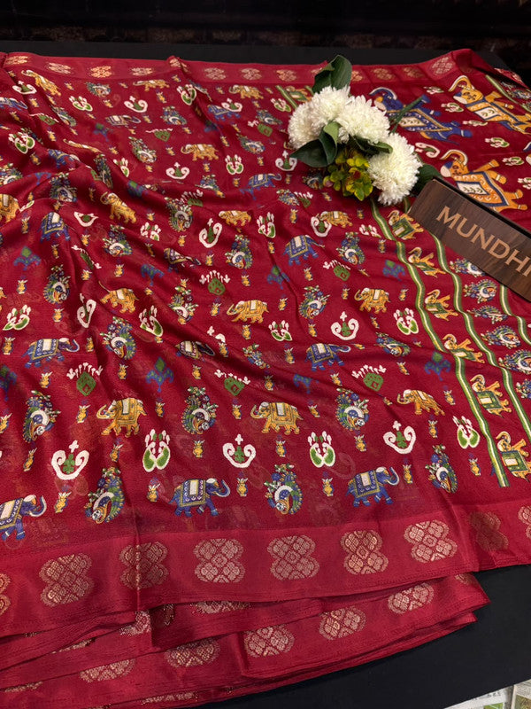 Royal Butta Fancy Saree with fancy zari work for women