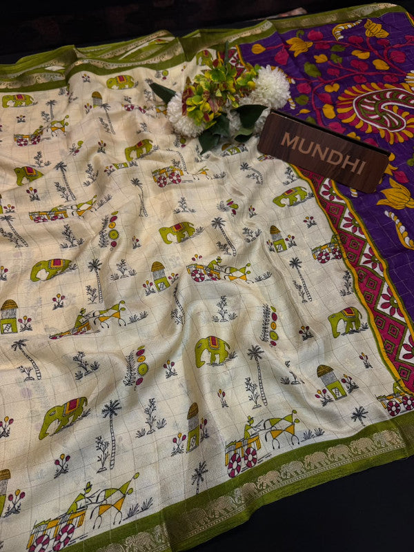 Divya Pattu Fancy Saree with fancy zari work for women